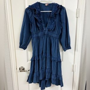 pilcro long-sleeve tiered high-low dress Pilcro Long-Sleeve Tiered High-Low Dress